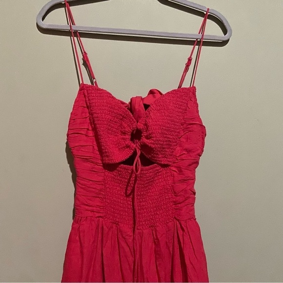 New! Free People day glow one piece keyhole tie back jumpsuit 28084 - Picture 6 of 9